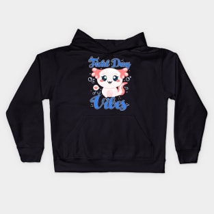 Field Day Axolotl Vibes Kids Last Day of School Blue Kids Hoodie